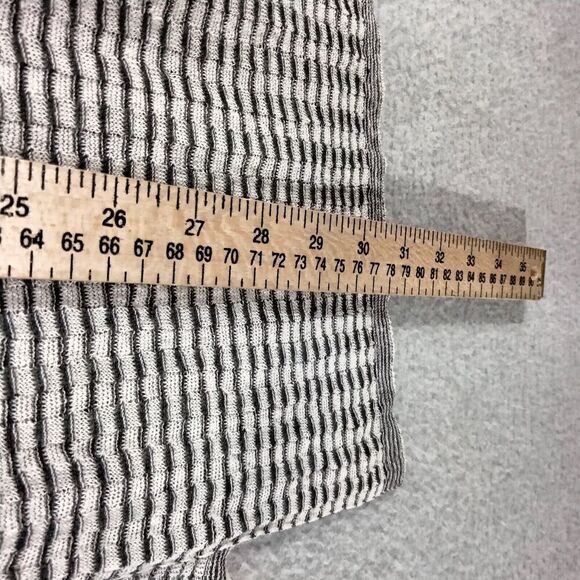 Eileen Fisher Sweater Womens Small Cardigan Linen Black White Striped Open Front - Picture 4 of 12